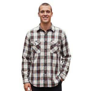 J. Crew Men's Flannel Plaid shirt size medium heavy fabric NY,NY